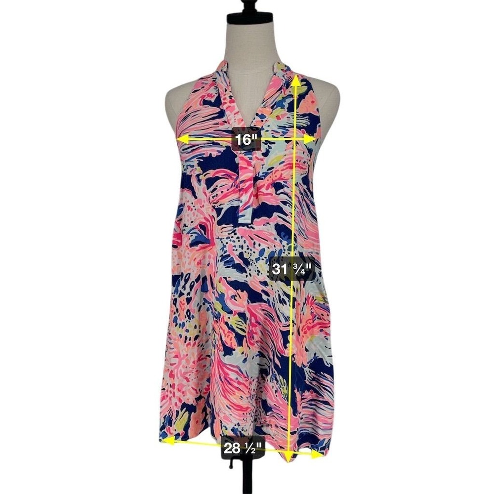 Lilly Pulitzer XS Anne Trapeze Dress Blue Indigo Sunken Treasure - Picture 3 of 8